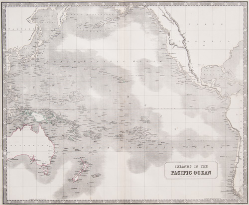 antique map of islands in pacific ocean 1850